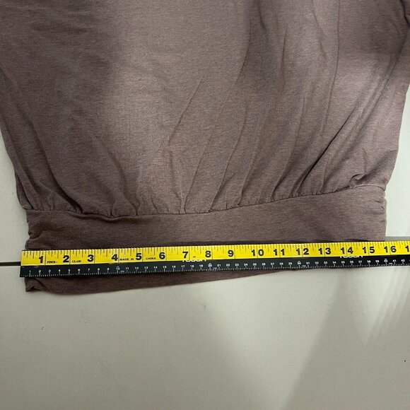 Garnet Hill Top Womens Large Taupe Dolman Lace Sleeve Organic Cotton Tencel L - Picture 4 of 10